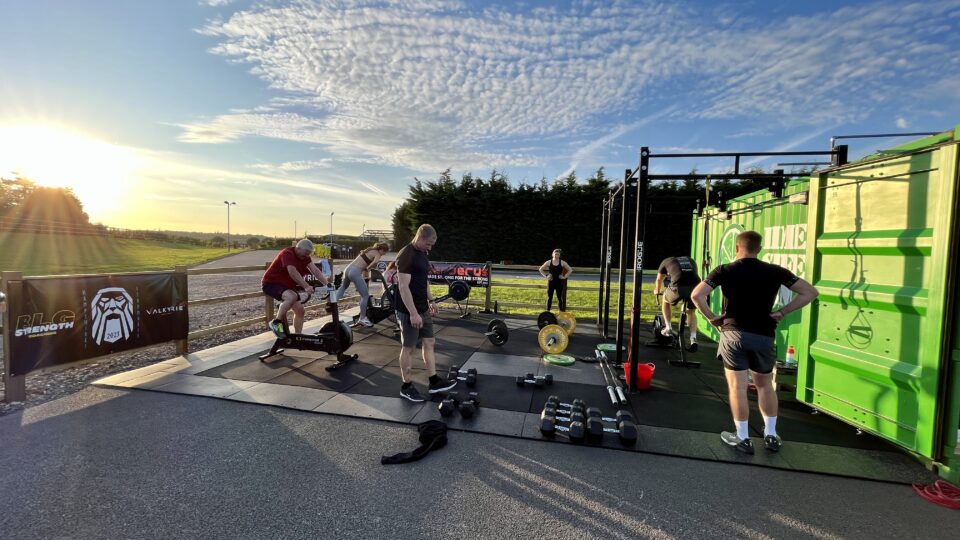 Valkyrie HQ outside gym space hosting a fitness class